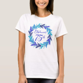 Elegant Royal Utandning Monogram 75:e födelsedag T Shirt