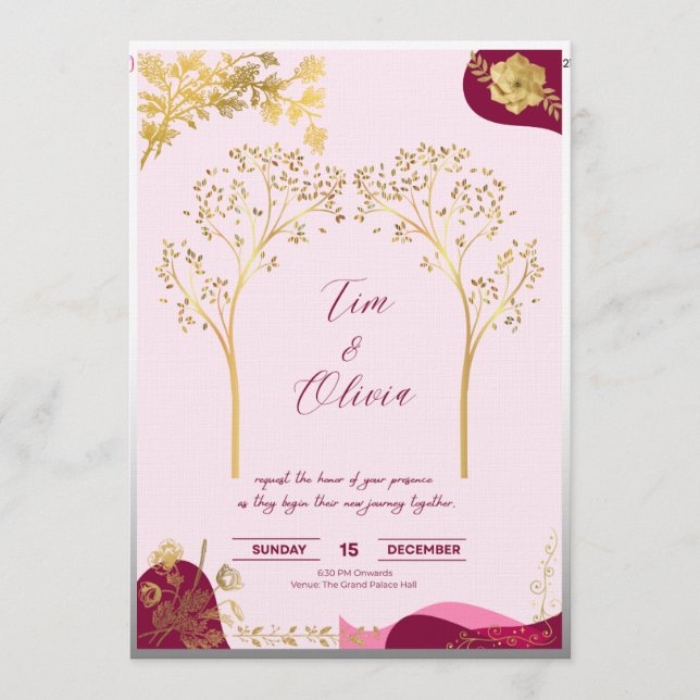 Elegant royal wedding invitation inbjudningar (Framsida)