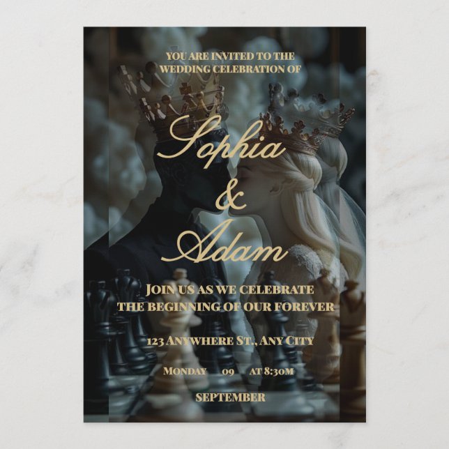 Elegant Royal Wedding Invitation Inbjudningar (Framsida)