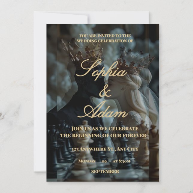 Elegant Royal Wedding Invitation Meddelande (Framsida)