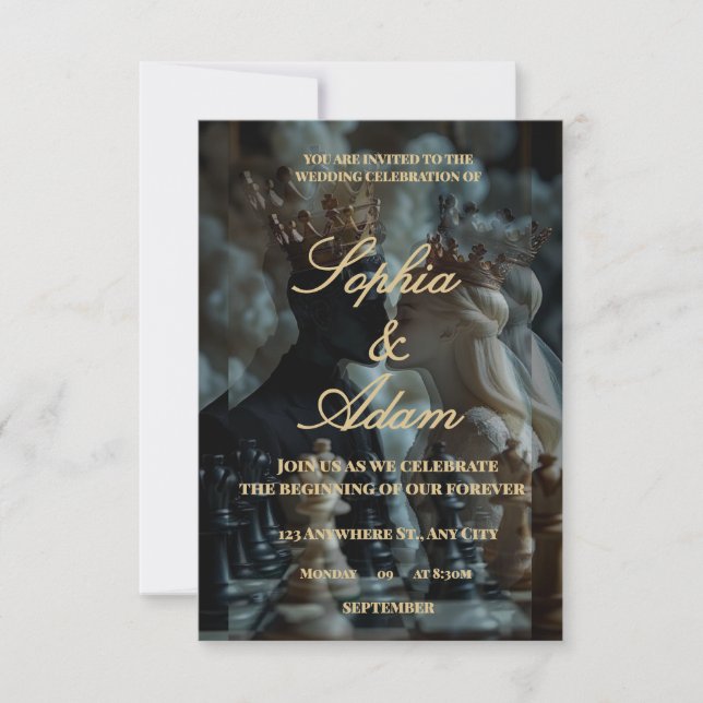 Elegant Royal Wedding Invitation Tack Kort (Framsida)