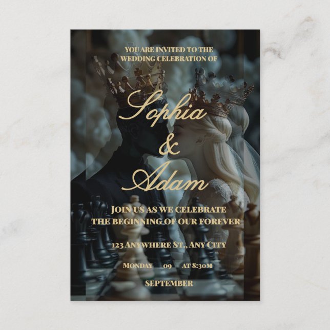 Elegant Royal Wedding Invitation Tilläggskort (Framsida)