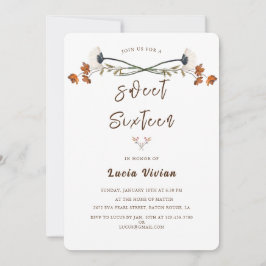 Elegant Royal WildblomSöt 16 Födelsedagsfester Inbjudningar