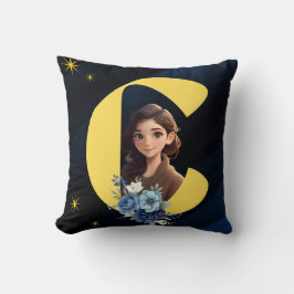 Elegant Royalblå och Guld Födelsedagspresent Kudde