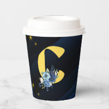 Elegant Royalblå och Guld med Initial "C"