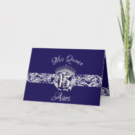 Elegant Royalblå Princess Quinceanera Inbjudan