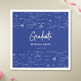 Elegant Royalblå Script Math Examenstårtor Pappersservett