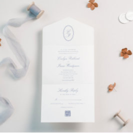 Elegant RSVP-kalligrafi Damblå QR-kod