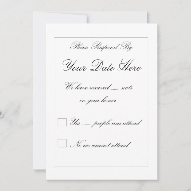 Elegant RSVP-kort (Framsida)
