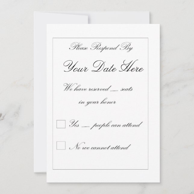 Elegant RSVP-kort (Framsida)