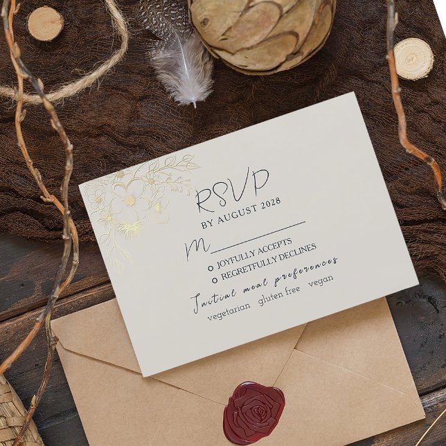 Elegant RSVP-kort för val av meny vid bröllop (Skapare uppladdad)