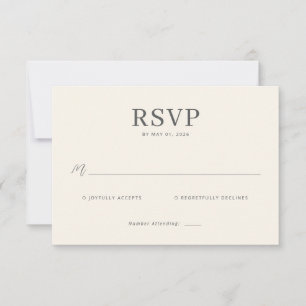 Elegant RSVP-kort i off-white OSA Kort