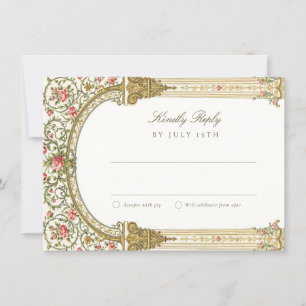 Elegant RSVP-kort med barockguld Inbjudningar