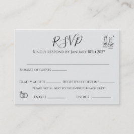 elegant RSVP-kort Tilläggskort