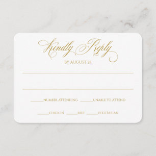 Elegant RSVP-svarskort   Charlene (Guld) Inbjudningar