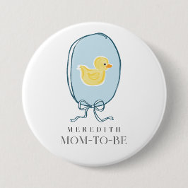 Elegant Rubber Ducky Personlig Baby Shower Knapp