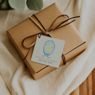 Elegant Rubber Ducky Ribbon Baby Shower Gåvor Etiketter