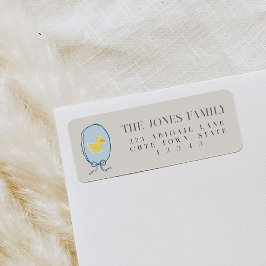 Elegant Rubber Ducky Ribbon Returadress Etikett