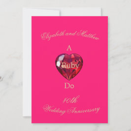 Elegant Ruby Do 40-års bröllopsjubileum Inbjudningar