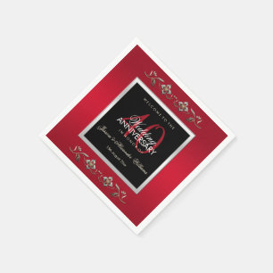 Elegant Ruby Gemstones 40:e Bröllop-årsdagen Pappersservett