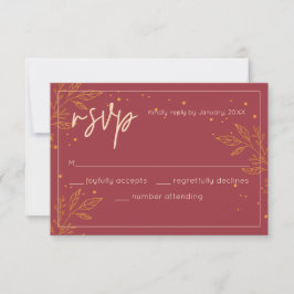 Elegant Ruby & Guld Bröllop OSA Card
