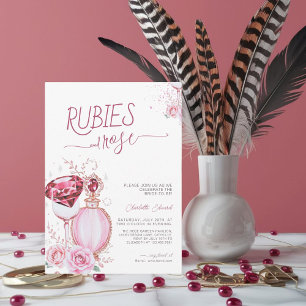 Elegant Ruby och Ro Inbjudningskort för möhippan