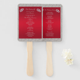 Elegant Ruby Red & Sparkly Silver Ringar Bröllop