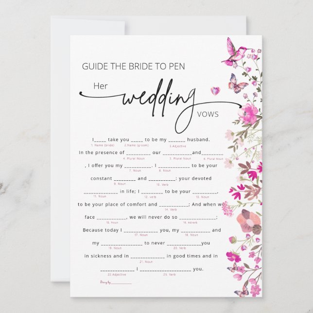 Elegant  Ruby Ro Blommigt Bride Vows Game (Framsida)