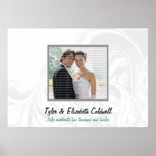 Elegant Rulla Bröllop Wall Photo Art Poster