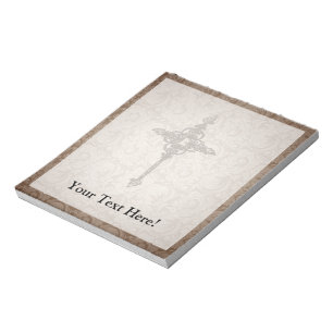 Elegant Rulla Christian Kor w/Swirl Background Anteckningsblock