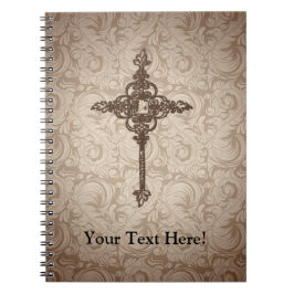 Elegant Rulla Christian Kor w/Swirl Background Anteckningsbok