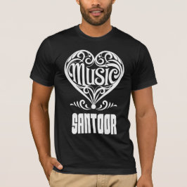 Elegant Rullat hjärta för Santoor Älskare T Shirt