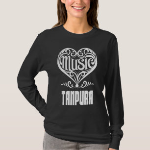 Elegant Rullat hjärta för Tanpura Älskare T Shirt
