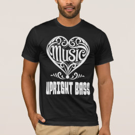Elegant Rullat hjärta för upprätt Bass Älskare T Shirt