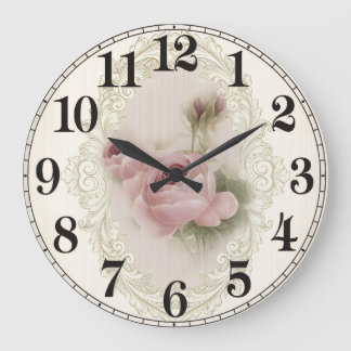 Elegant rund akrylväggklocka med blomdesign stor klocka