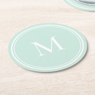 Elegant Rund Cirkelmonogram Underlägg Papper Rund