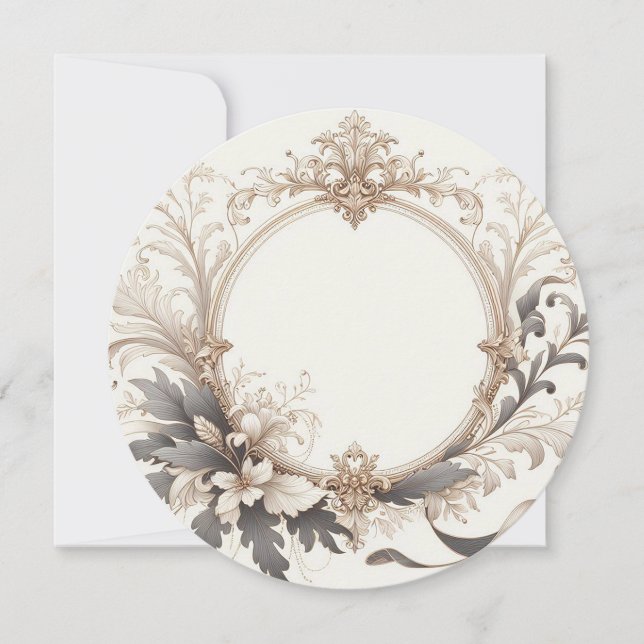 Elegant Rund Inbjudningar (Framsida)