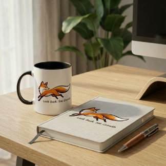 Elegant Running Fox "Se tillbaka. Se tillväxt." Tv Mugg