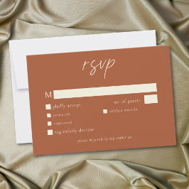 Elegant Rust Terracotta Minimalist Wedding OSA Kort
