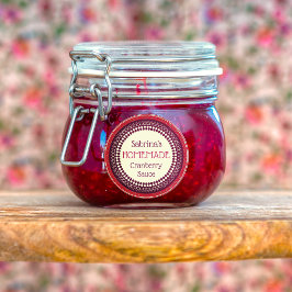 Elegant Rustic Anpassningsbar Homemade Cranberry S Klistermärke