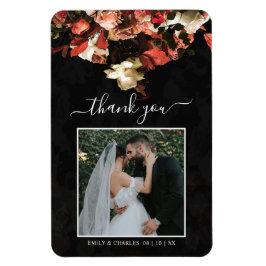 Elegant Rustic Autumn Flowers Bröllop Tack Magnet