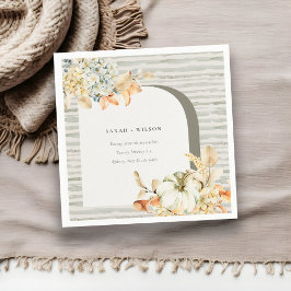 Elegant Rustic Autumn Pumpkin Arch Blommigt Bröllo Pappersservett