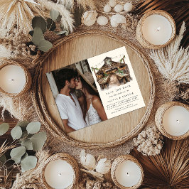 Elegant Rustic Barn Photo Save Date Meddelande Vykort