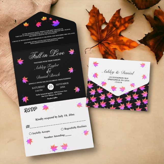 Elegant Rustic Black and White Neon Fall Wedding (Skapare uppladdad)