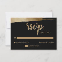 Elegant Rustic Black Guld Simple Modern Bröllop