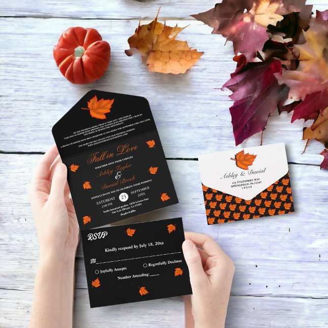 Elegant Rustic Black White Orange Fall Wedding (Skapare uppladdad)
