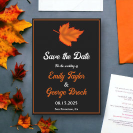 Elegant Rustic Black White Orange Fall Wedding Spara Datumet