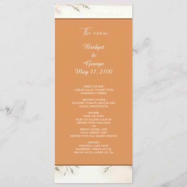 Elegant Rustic Blommar brunbeige Bröllop Program (Framsida)