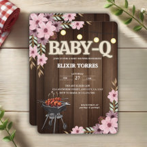 Elegant Rustic Blommigt Baby-Q Grill Baby Shower
