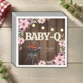 Elegant Rustic Blommigt Baby-Q Grill Baby Shower Pappersservett